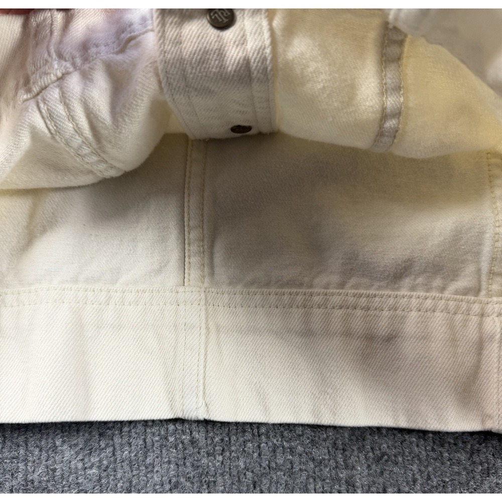 Lauren Ralph Lauren Ivory Denim Skirt Womens 6 Button Front 100% Cotton Midi - Picture 11 of 11